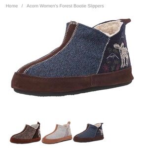 Acorn Women's Forest Bootie Slippers - Navy Moose